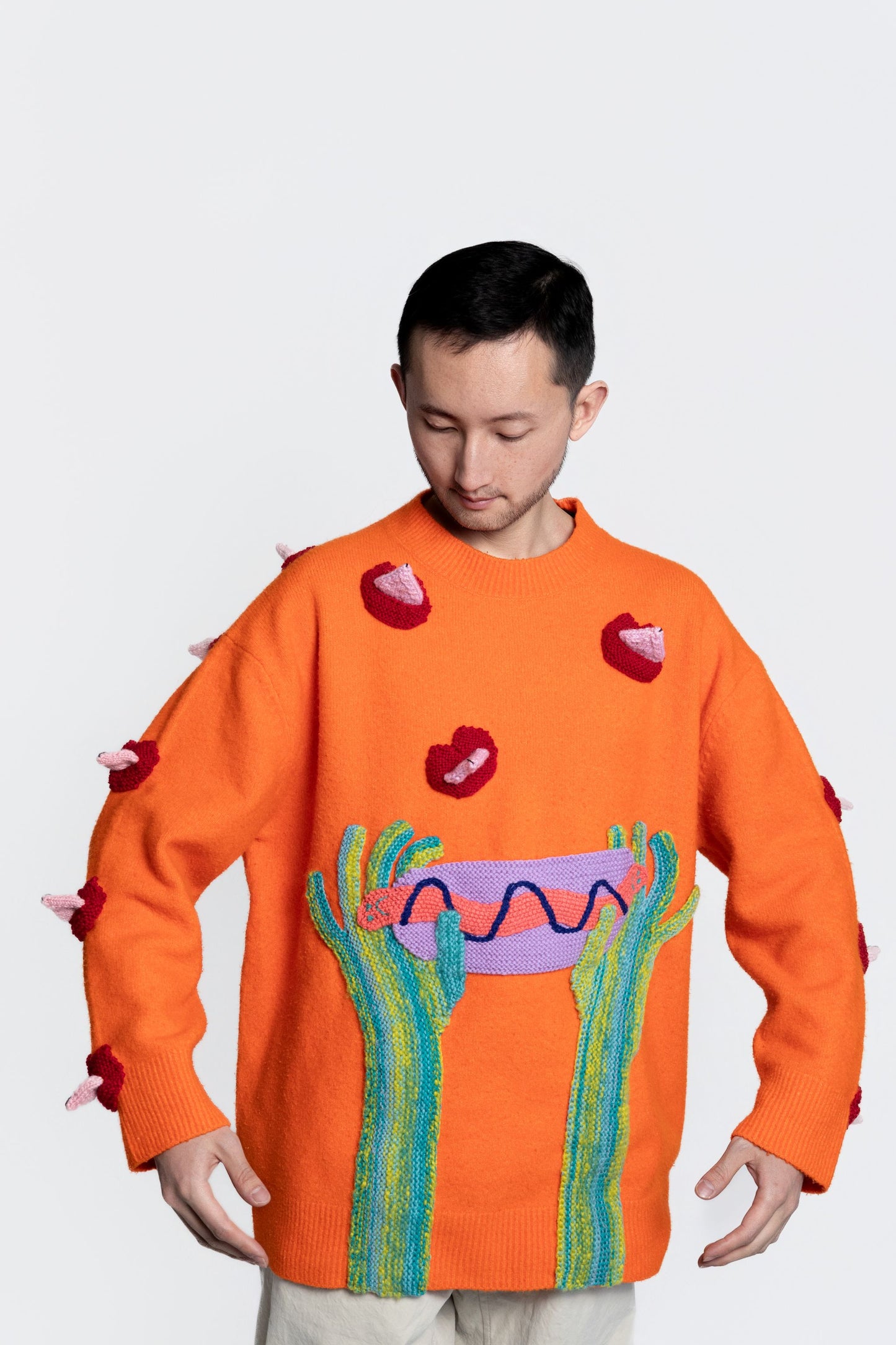 Hot dog with expressions Sweater - One off!