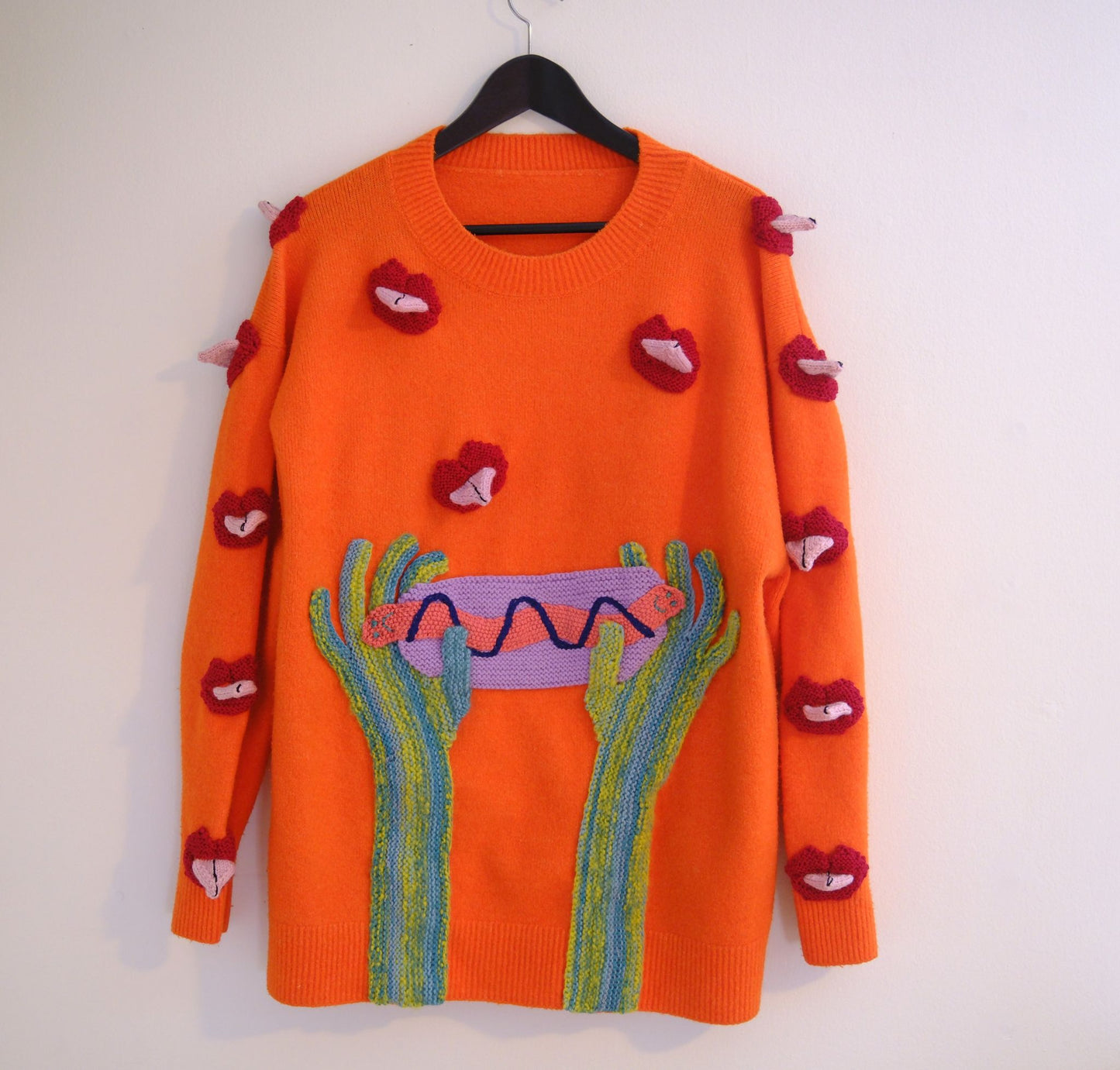 Hot dog with expressions Sweater - One off!